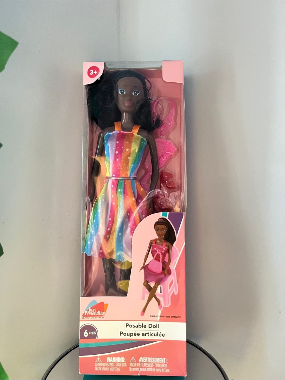 Posable Kids Doll with Rainbow Dress - Multicolor